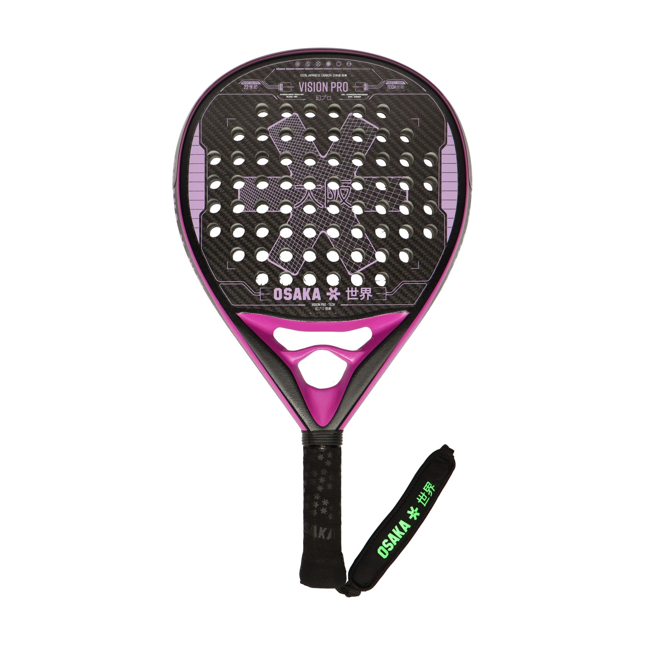 Billede af Osaka Vision Pro Tech Black/Purple padelbat fra mærket Osaka